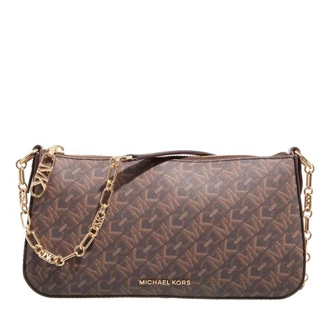 michael kors pouches chain pouchette brown|michael kors empire chain link.